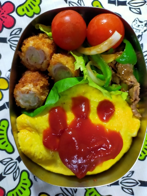 キャラ弁 肉球オムライス 鳥黄の作ってみたですよ